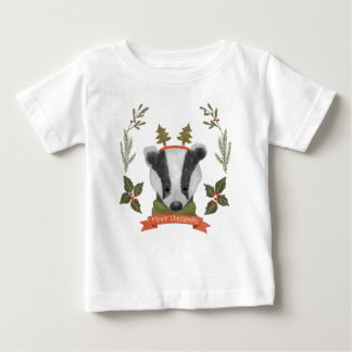 Cute Kerstdessger Portrait Baby T-Shirt