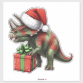 Cute Kerstdinosaur Sticker (Vel)