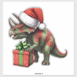 Cute Kerstdinosaur Sticker