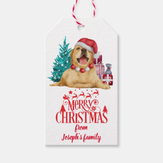 Cute kerstdog cadeaulabel (Voorkant)