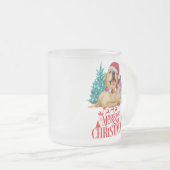 Cute kerstdog matglas koffiemok (Voorkant rechts)