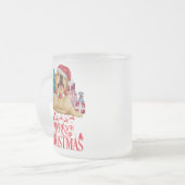 Cute kerstdog matglas koffiemok (Voorkant links)