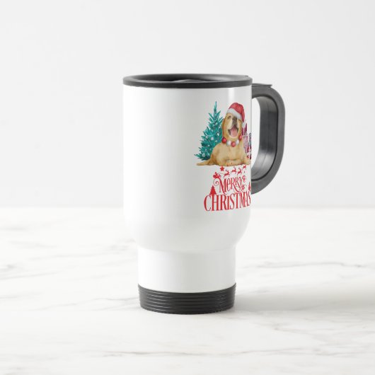 Cute kerstdog reisbeker (Voorkant rechts)