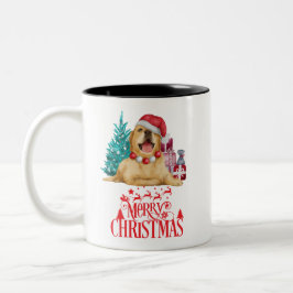 Cute kerstdog tweekleurige koffiemok