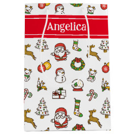 Cute Kerstdoodles Medium Cadeauzakje
