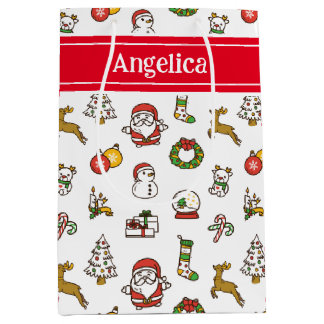 Cute Kerstdoodles Medium Cadeauzakje