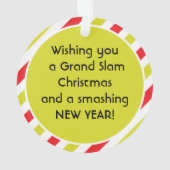 🎾 Cute Kerstdwarf met tennisbal Ornament (achterkant)