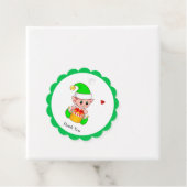 Cute kerstelf met hart Dank u Bedankjes Labels (In situ)