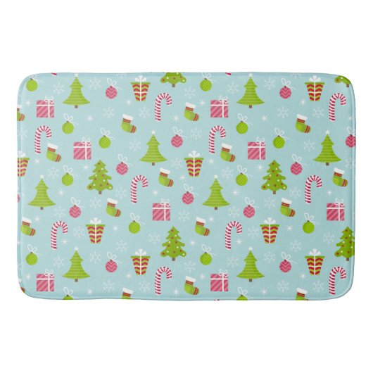 Cute Kerstfeestay Pattern Badmat (Voorkant)