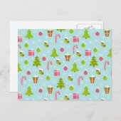 Cute Kerstfeestay Pattern Feestdagenkaart (Voorkant / Achterkant)