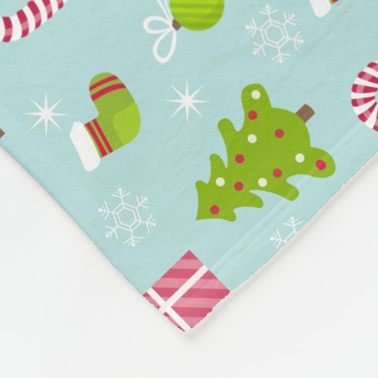 Cute Kerstfeestay Pattern Fleece Deken (Hoek)