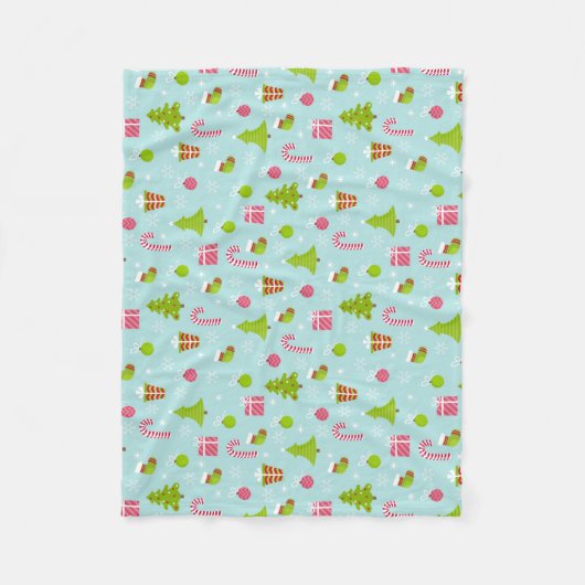 Cute Kerstfeestay Pattern Fleece Deken (Voorkant)