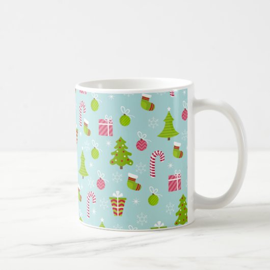 Cute Kerstfeestay Pattern Koffiemok (Rechts)