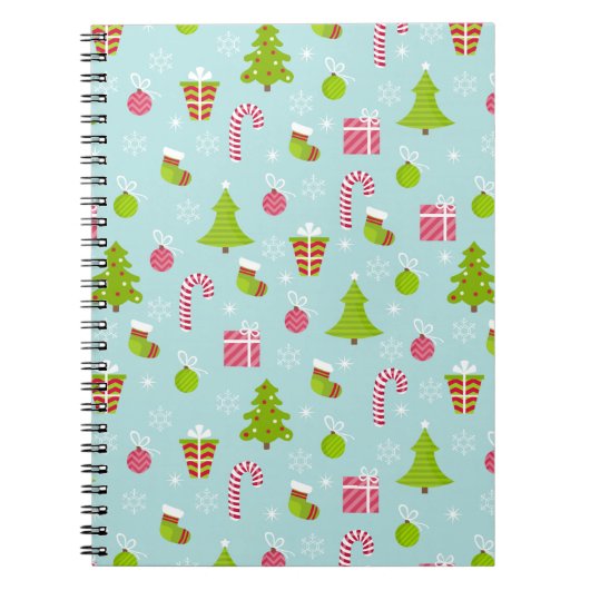 Cute Kerstfeestay Pattern Notitieboek (Voorkant)