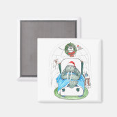 Cute Kerstfeestay Walrus Ontworpen Magneet (Voorkant / Achterkant)
