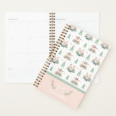 Cute Kerstfeestdagen Beer en deer Monogram Planner (Display)
