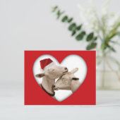 Cute kerstgeit Couple Feestdagenkaart (Staand voorkant)