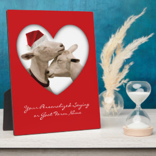 Cute kerstgeit Couple Fotoplaat