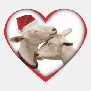 Cute kerstgeit Couple Hart Sticker