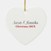 Cute kerstgeit Couple Keramisch Ornament (Achterkant)