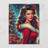 Cute KerstGirl Briefkaart (Voorkant)