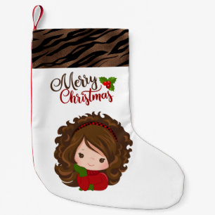 Cute KerstGirl Stocking Kleine Kerstsok