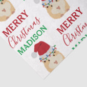 Cute Kersthamster Funny Animal Naam Tissuepapier (Detail)