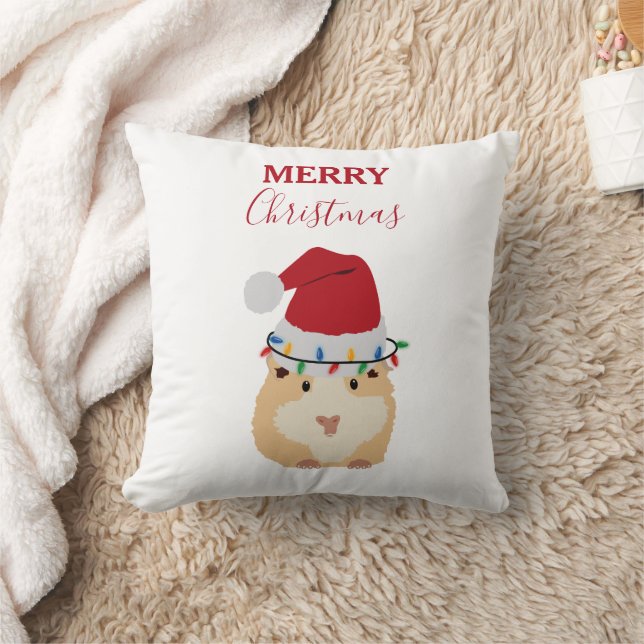 Cute Kersthamster Funny Animal Santa Hat Kussen (Deken)