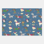 Cute Kersthonden Cartoon Pattern Red Blue Inpakpapier Vel (Voorkant)