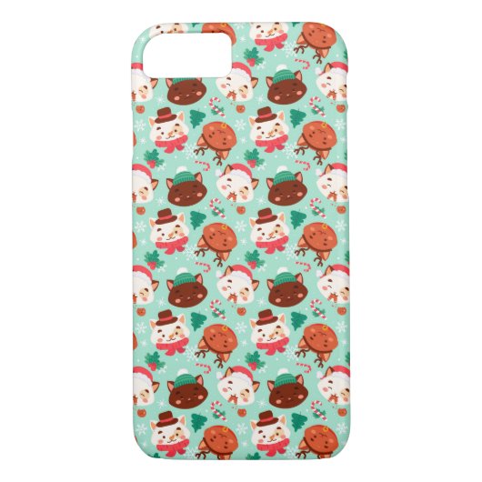 Cute kerstkats Hoesje-Mate iPhone Case-draagtas Case-Mate iPhone Case (Achterkant)