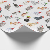 Cute kerstkatten Pattern Wrapping Paper Cadeaupapier (Hoek)