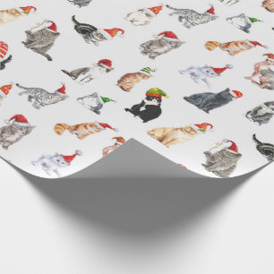 Cute kerstkatten Pattern Wrapping Paper Cadeaupapier