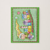 Cute Kerstkerst-driepijlertrein met Cadeaus Legpuzzel (Verticaal)