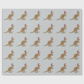Cute Kerstkerst Kangaroos Cadeaupapier (Vlak)