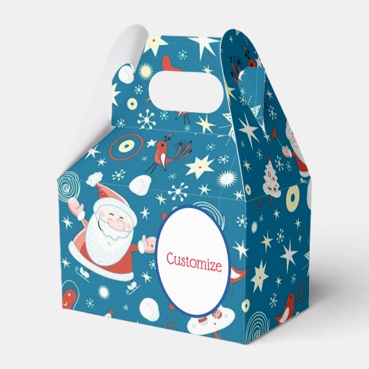 Cute Kerstkerstkerstkerstkerstpatroonkabel Bedankdoosjes (Voorkant Zijde)