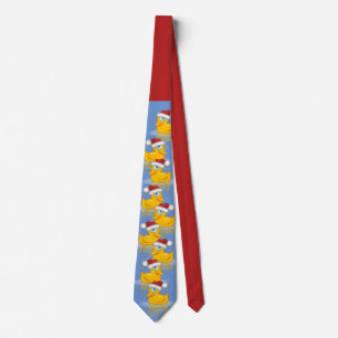 Cute kerstkerstkerstkerstman Rubber Ducks Red Blue Stropdas