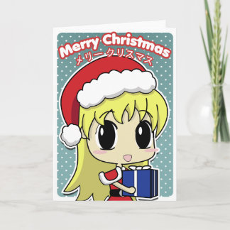 Cute Kerstkerstkerstkerstmeisje Feestdagen Kaart