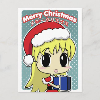 Cute Kerstkerstkerstkerstmeisje Feestdagenkaart