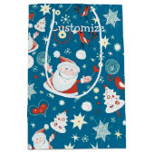 Cute Kerstkerstkerstkerstschilderpatroon Medium Cadeauzakje (Voorkant)
