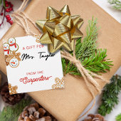 Cute Kerstkoekje Wreath Gift Bedankjes Labels