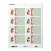 Cute-kerstkoekjes: adreslabel etiket (Full Sheet)