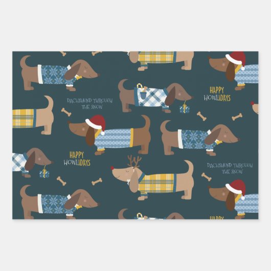 Cute kerstkostume Dog en Duck Illustration Inpakpapier Vel (Voorkant)