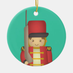 Cute Kerstman Soldier Boy in Red Keramisch Ornament