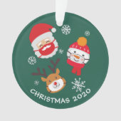 Cute Kerstmis 2020 Quarantine Herdenking Ornament (voorkant)