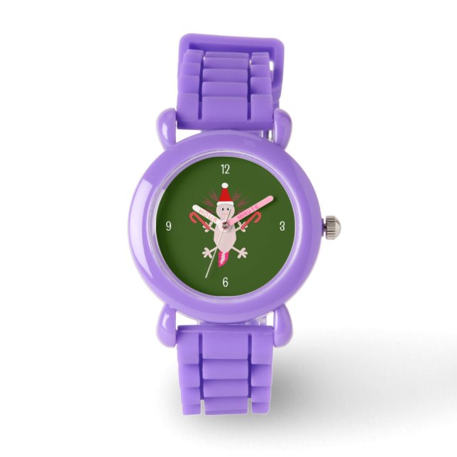 Cute Kerstmis Axolotl Horloge (Voorkant)