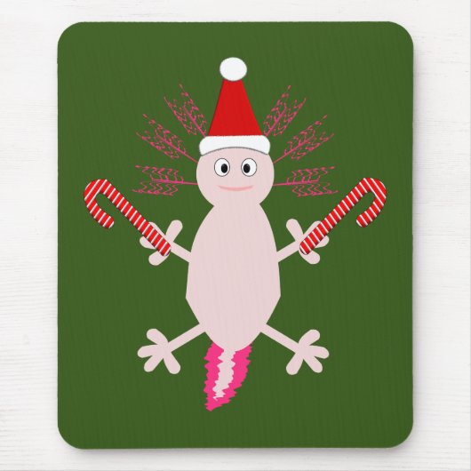 Cute Kerstmis Axolotl Muismat (Voorkant)