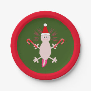 Cute Kerstmis Axolotl Papieren Bordje