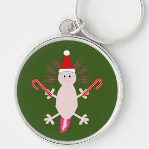 Cute Kerstmis Axolotl Sleutelhanger
