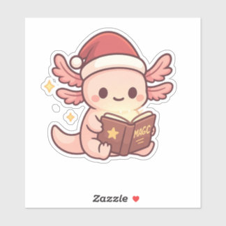 Cute Kerstmis Axolotl Sticker | Kawaii Toverboek