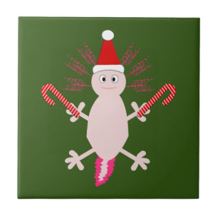 Cute Kerstmis Axolotl Tegeltje